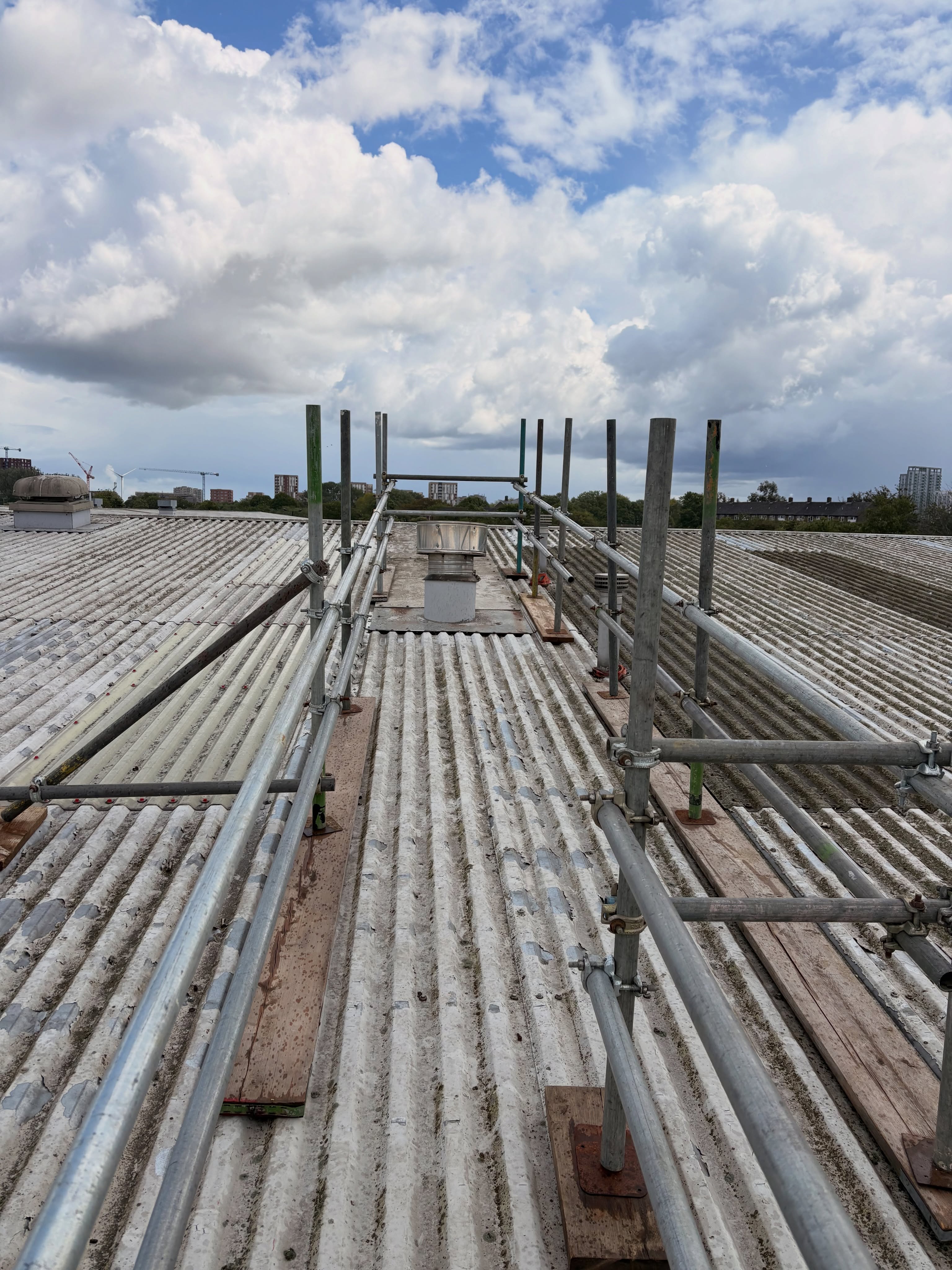 Commercial scaffolding on site